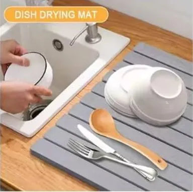 Large Diatomaceous Earth Dish Drying Mat. Quick, Dry Absorbent Stone Mat for Kitchen Countertops
